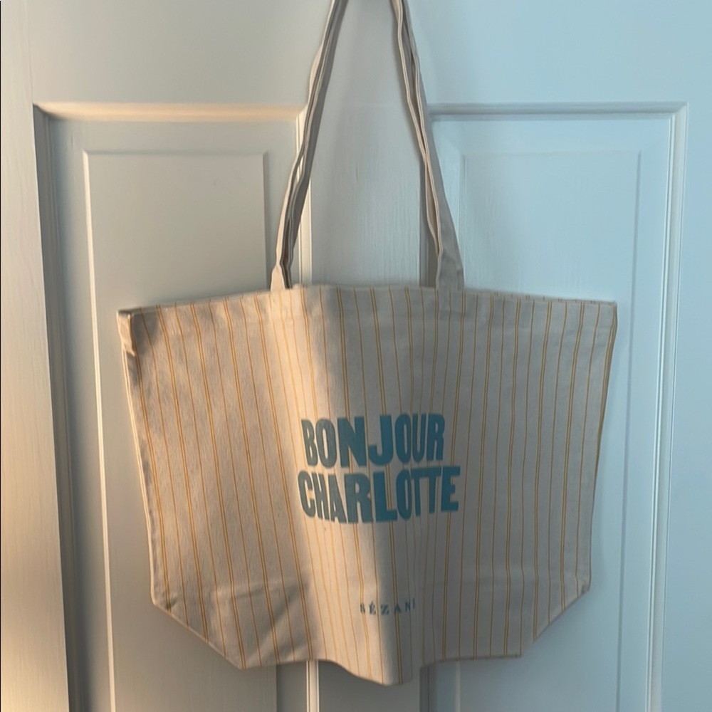 Sezane Bonjour Charlotte Striped Tote Bag NEW 💖